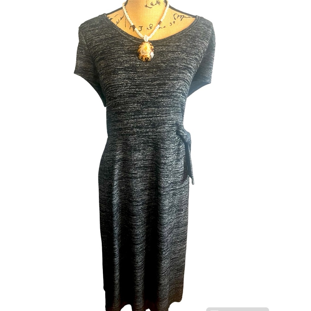 Croft & Barrow Gray Comfy Dress Size XL Machine Washable Easy Wear Side Bow